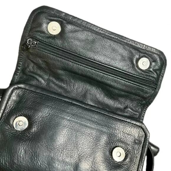 Vintage Leather Clutch Soft Supple Rain Guarded Black - Picture 8 of 15